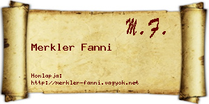 Merkler Fanni névjegykártya